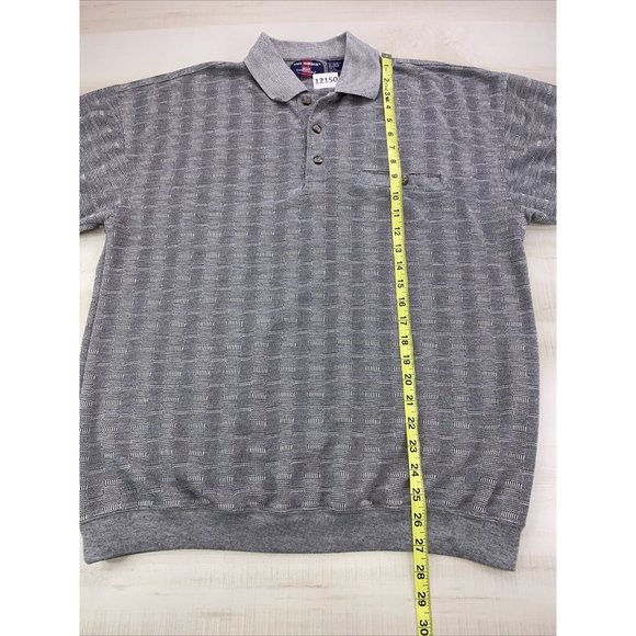 Vintage Safe Harbor Men’s Gray Grandpa Pocket Front Polo Shirt Large-12149 - Picture 3 of 5